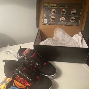 Heelys Black Shoes with Red Flame Accent